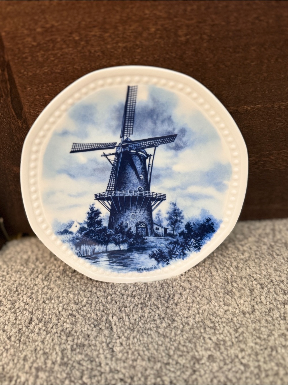 Delft Blue Windmill Decorative Plate